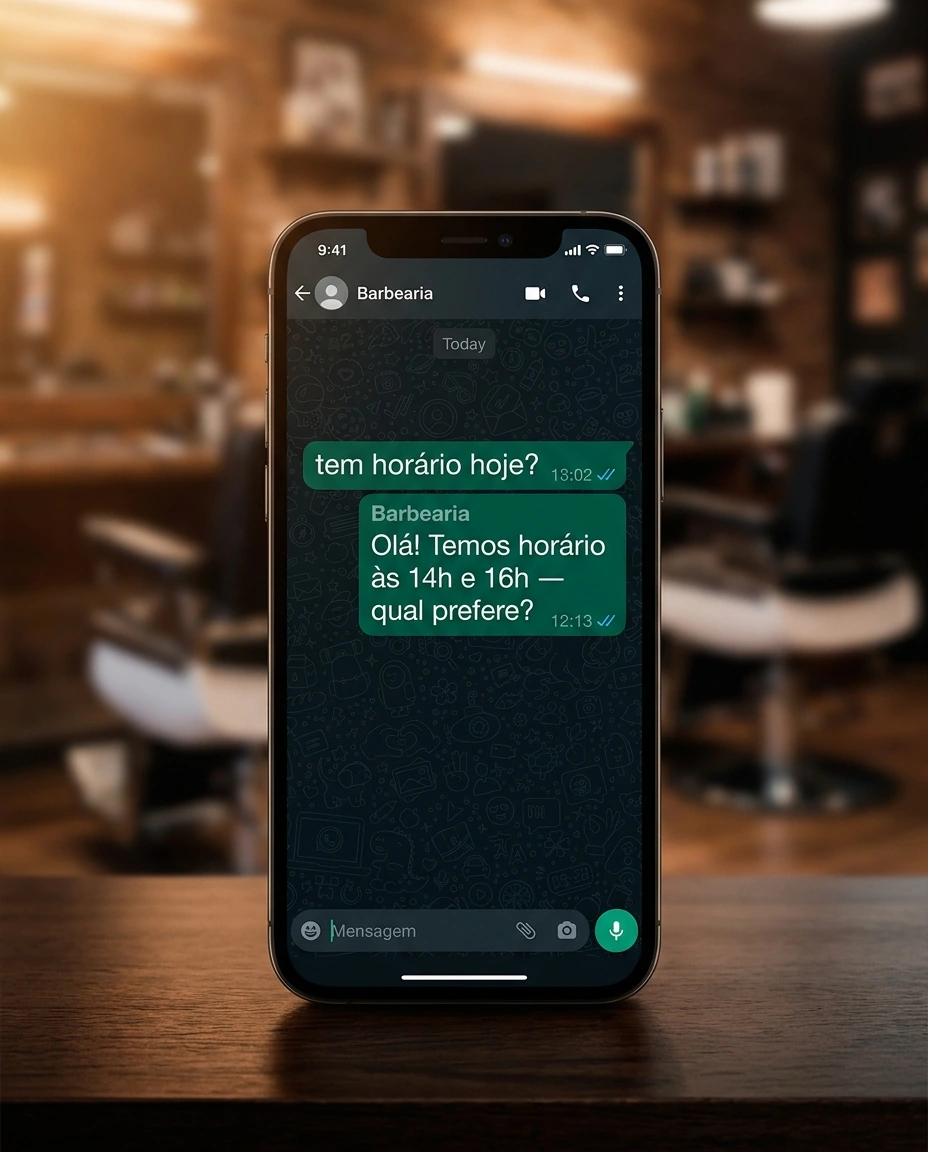 BarbeiroBot funcionando no WhatsApp